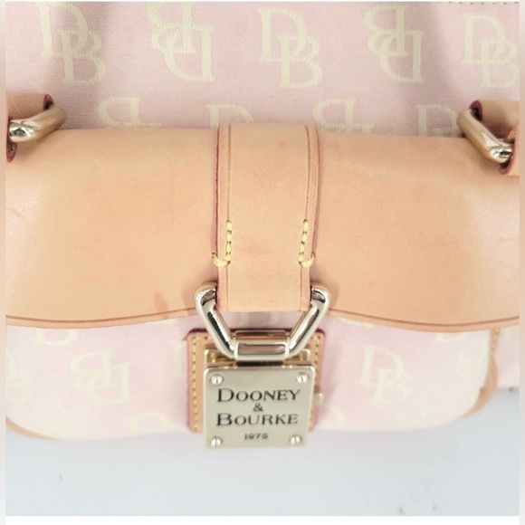 DOONEY & BOURKE Satchel  Leather & Canvas Denim DB Monogram Logo Handbag - Picture 12 of 16
